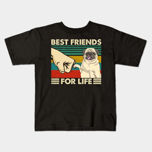 Snuggle Squad Pug Love, Best Friends For Life Dog Shirt Kids T-Shirt by Beetle Golf